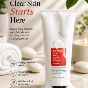 🌿✨ ত্বকের গভীর থেকে পরিষ্কার যত্ন — COSRX Salicylic Acid Daily Gentle Cleanser! 💧💛
